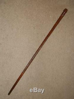 Antique Sailer Carved Bossun Nautical Sailor Knot Turks-head Walking Stick. 89. C
