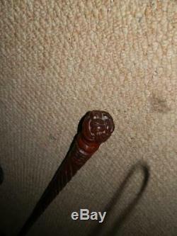 Antique Sailer Carved Bossun Nautical Sailor Knot Turks-head Walking Stick. 89. C
