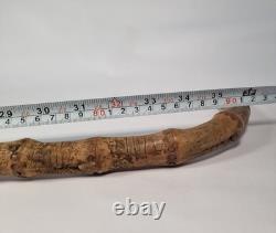 Antique Semi-Flexible Whangee Bamboo Cane Walking Stick Hand Carved Dog Handle