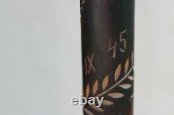 Antique Sept 1945 Hand Carved Walking Stick, Cane, Signed, Tribal, African, Explorer