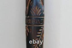 Antique Sept 1945 Hand Carved Walking Stick, Cane, Signed, Tribal, African, Explorer