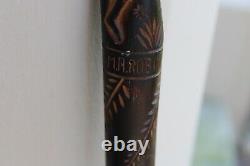 Antique Sept 1945 Hand Carved Walking Stick, Cane, Signed, Tribal, African, Explorer