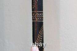 Antique Signed Hand Carved Walking Stick Sept 1945 Cane Tribal African Explorer