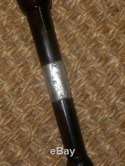 Antique Silver Carved Treen Show Dress Cane / Swagger Stick 79.5cm