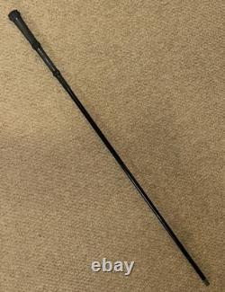 Antique Slender Walking Stick / Cane Hand-Carved & Striped Handle