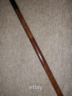Antique Steel Lined Walking Stick Hand-Carved Lions Head With Glass Eyes 92cm