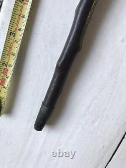 Antique Tactile Black Charlie Chaplin Bentwood Thorn Wood Walking Cane Stick