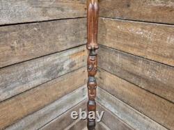 Antique Tall African Tribal Carved Walking Stick Hand Crafted Nude Snake Faces