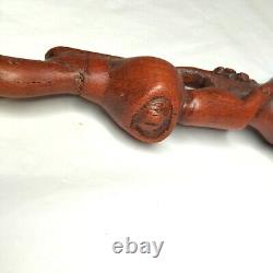 Antique Tonga Religious Walking Stick Hand-Carved Nyami Nyami & Praying People