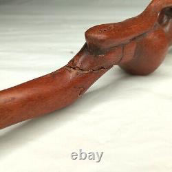 Antique Tonga Religious Walking Stick Hand-Carved Nyami Nyami & Praying People