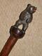 Antique Treen'Black Forest' Hand-Carved Standing Bear Walking Stick/Cane