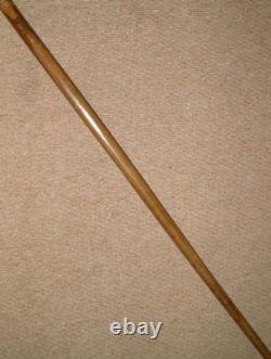 Antique Treen Walking Stick / Cane Hand-Carved Camel Head Top With Glass Eyes