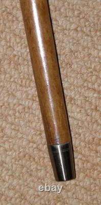 Antique Treen Walking Stick / Cane Hand-Carved Camel Head Top With Glass Eyes