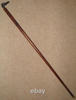 Antique Treen Walking Stick / Cane With Hand Carved Bird Head Top Glass Eyes Antique Treen Walking Stick / Cane With Hand Carved Bird Head Top Glass Eyes