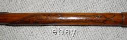 Antique Treen Walking Stick Hand-Carved Boot Top Jaguar / Snake Carved Shaft