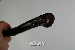 Antique VTG Hand Carved Shillelagh Cane Walking Stick