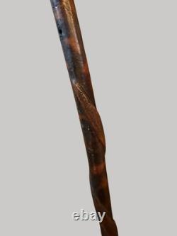 Antique Victorian Quality Hardwood Walking Stick Carved Snake