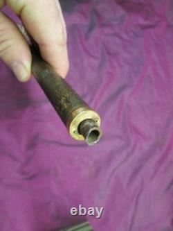 Antique Victorian gold filled walking stick cane parasol handle, carved wood