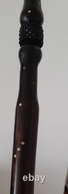 Antique Vintage African Hand Carved Ebony Walking Stick Cane 87 cm