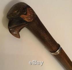 Antique/Vintage Carved Eagle Head Dress/Walking Cane