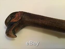 Antique/Vintage Carved Eagle Head Dress/Walking Cane