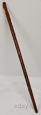 Antique Vintage Carved Folk Art Americana Spiked Cane Walking Stick Wood
