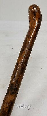 Antique Vintage Folky Americana Carved Wood Cane Walking Stick