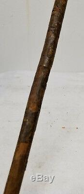 Antique Vintage Folky Americana Carved Wood Cane Walking Stick