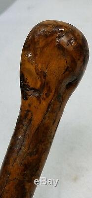 Antique Vintage Folky Americana Carved Wood Cane Walking Stick