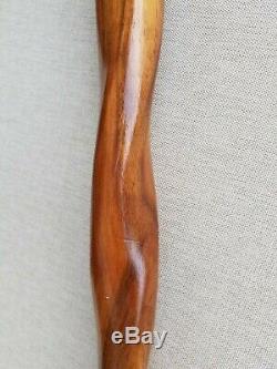 Antique Vintage Hand Carved Wood Walking Stick Cane Antler Handle 38.75