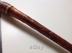 Antique/Vintage Japanese Carved Bamboo Cane