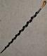 Antique Walking Cane/Stick With Hand Carved Wrapped Snake Shaft -Walnut Putter Top