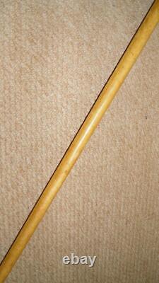 Antique Walking Stick 1929 9CT Gold & Hand-Carved Hound Head By James Smith