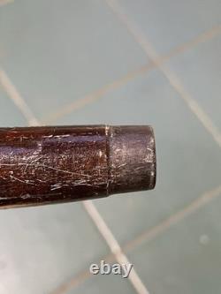 Antique Walking Stick Black Forest Bear Style Handle Carved Staff 34in Superb