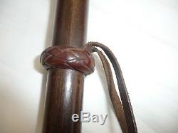 Antique Walking Stick Cane Carved Dog Bully Head Handle Opens Mouth Wiggles Ears