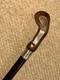 Antique Walking Stick / Cane Carved Kris Hilt & Hallmarked 1917 Silver Collar
