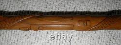 Antique Walking Stick Cane Entirely Carved Shaft Silver Collar Hallmarked 1919