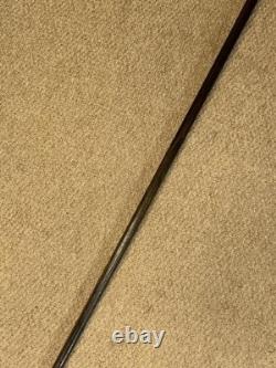 Antique Walking Stick / Cane Hand-Carved Antler Man & Hallmarked 1923 Silver