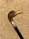 Antique Walking Stick Cane Hand-Carved Bird Handle & Hallmarked 1916 Silver