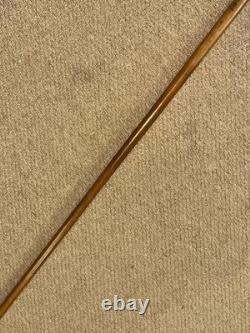 Antique Walking Stick Cane Hand Carved Czilinsky Hound Hallmarked Silver BRIGG