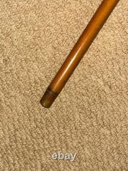 Antique Walking Stick Cane Hand Carved Czilinsky Hound Hallmarked Silver BRIGG