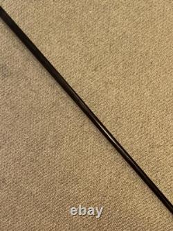 Antique Walking Stick Cane Hand-Carved Eagle Head Top & Silver Collar