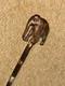 Antique Walking Stick Cane Hand Carved Elephant Handle & Sterling Silver Collars