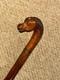 Antique Walking Stick Cane Hand-Carved Horse Crook Handle Hand & Snake Shaft