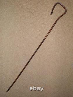 Antique Walking Stick / Cane Hand-Carved Horse Leg & Hoof Crook Handle