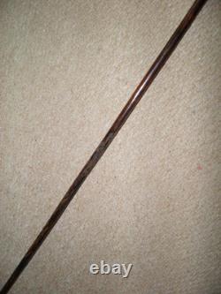 Antique Walking Stick / Cane Hand-Carved Horse Leg & Hoof Crook Handle