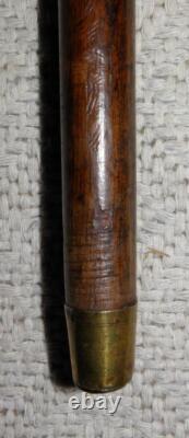 Antique Walking Stick / Cane Hand Carved Lady's Head Shaft With Carved Snakes