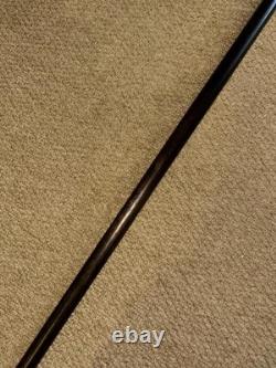 Antique Walking Stick Cane Hand-Carved Monkey Climbing Tree Handle & Collar