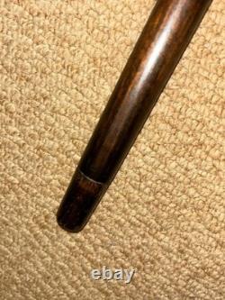 Antique Walking Stick Cane Hand-Carved Monkey Climbing Tree Handle & Collar