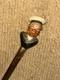 Antique Walking Stick Cane Hand Carved & Painted Sailor Gold Plated Collar